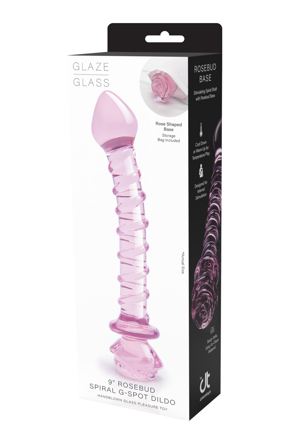 SPIRAL DILDO WITH ENAMELED GLASS ROSE FOR THE G-SPOT