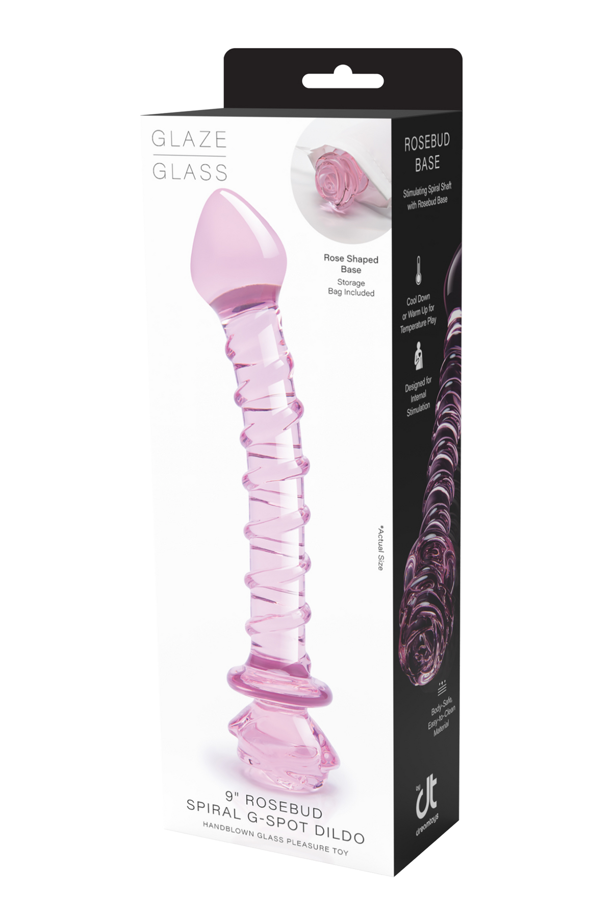 SPIRAL DILDO WITH ENAMELED GLASS ROSE FOR THE G-SPOT