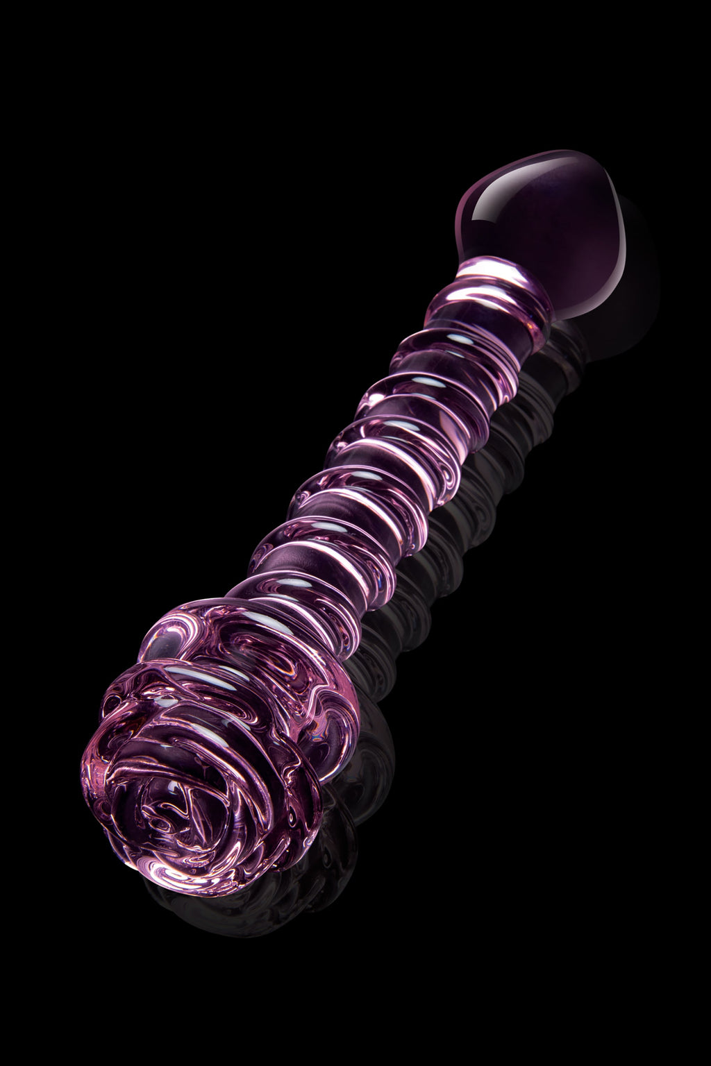 SPIRAL DILDO WITH ENAMELED GLASS ROSE FOR THE G-SPOT