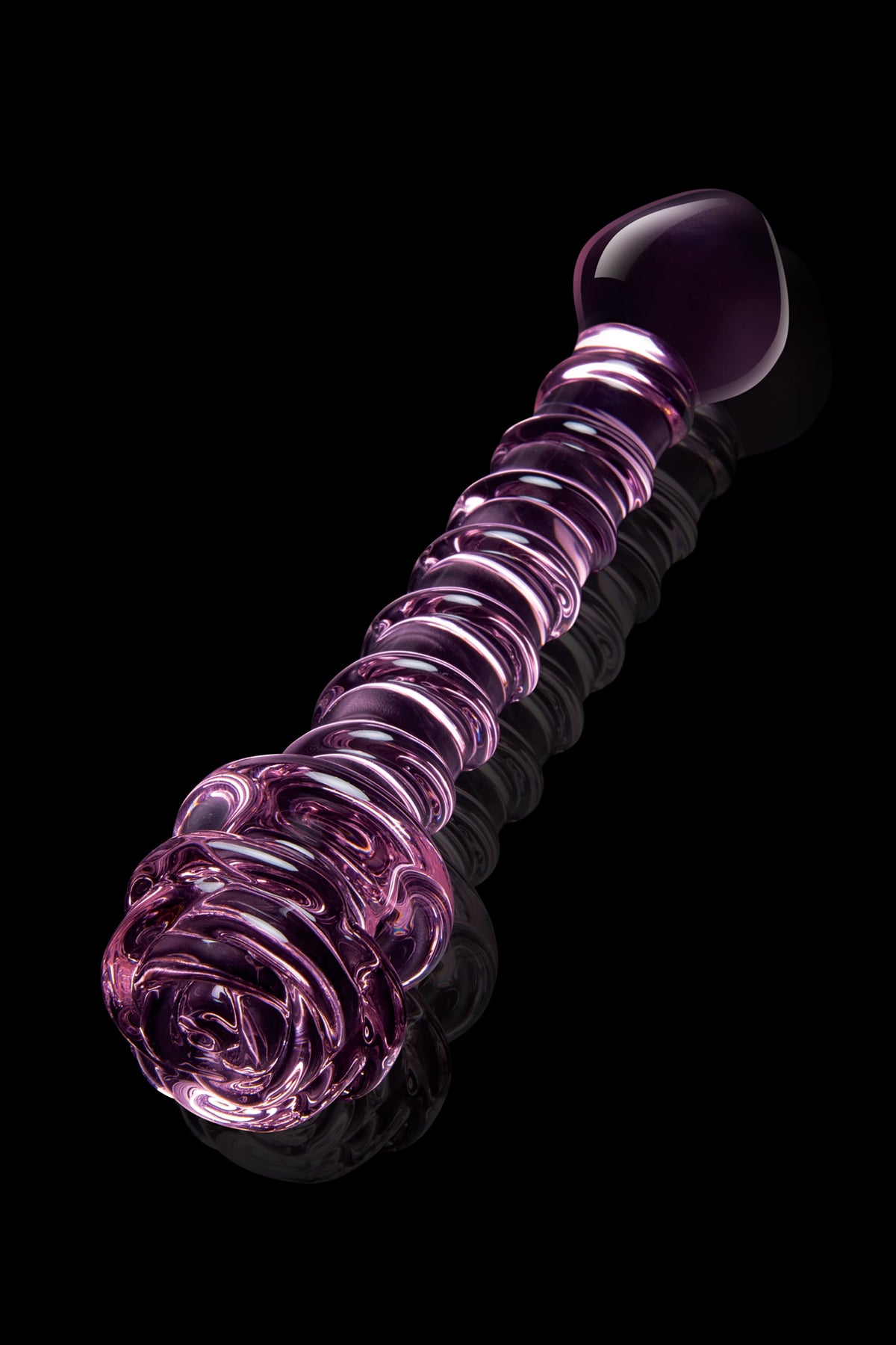 SPIRAL DILDO WITH ENAMELED GLASS ROSE FOR THE G-SPOT