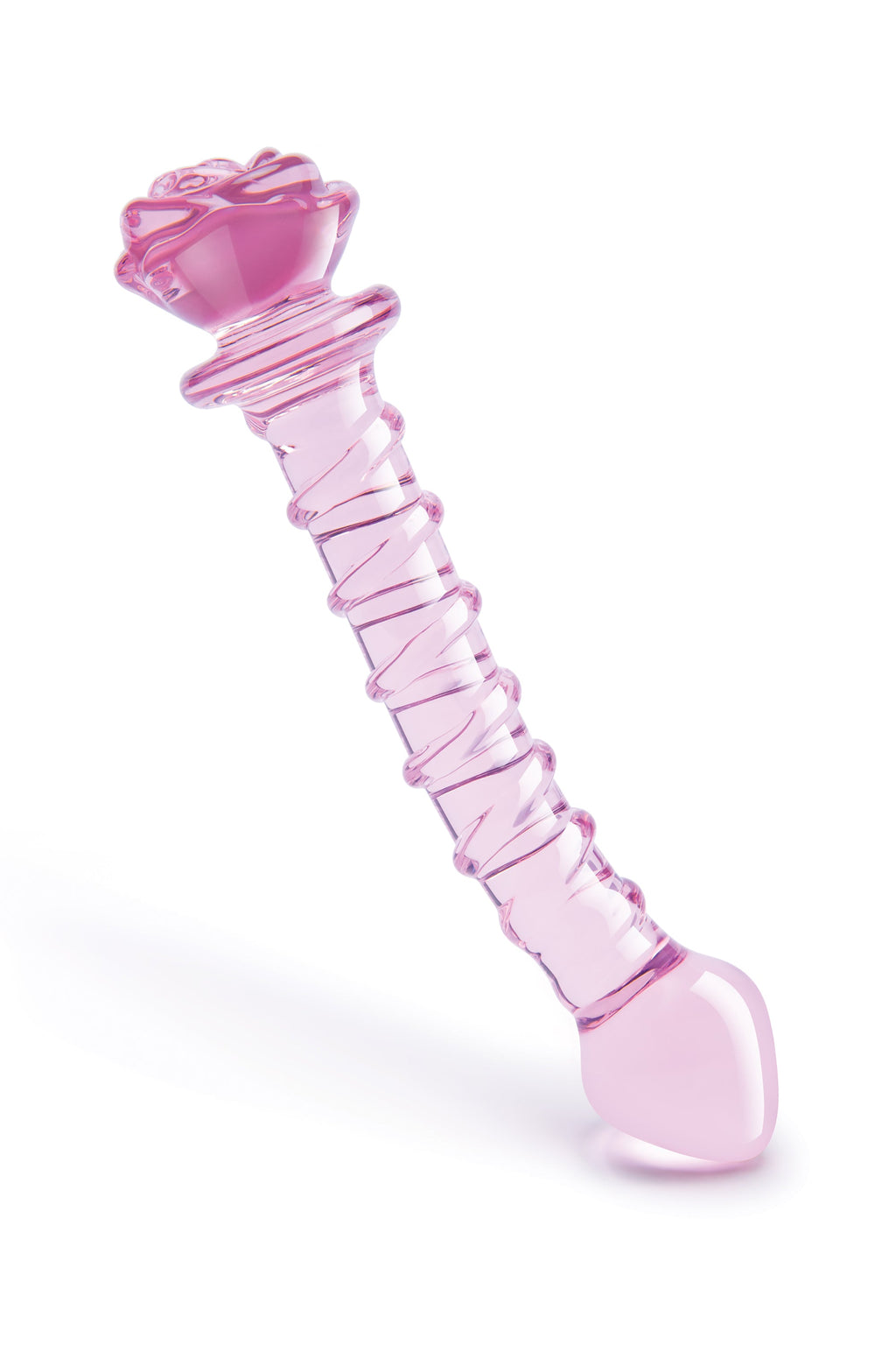 SPIRAL DILDO WITH ENAMELED GLASS ROSE FOR THE G-SPOT