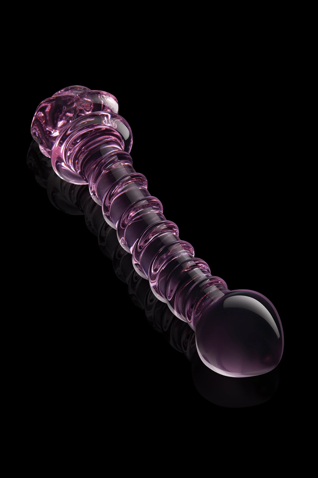 SPIRAL DILDO WITH ENAMELED GLASS ROSE FOR THE G-SPOT
