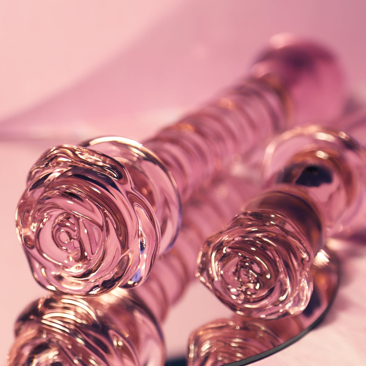 SPIRAL DILDO WITH ENAMELED GLASS ROSE FOR THE G-SPOT
