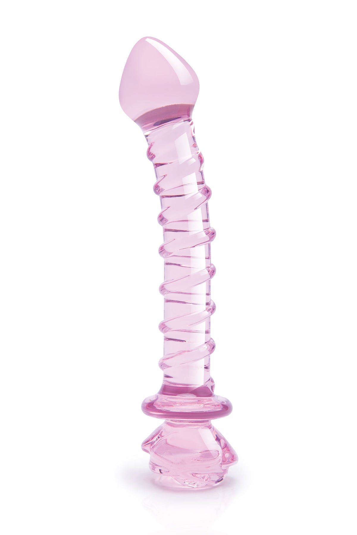 SPIRAL DILDO WITH ENAMELED GLASS ROSE FOR THE G-SPOT