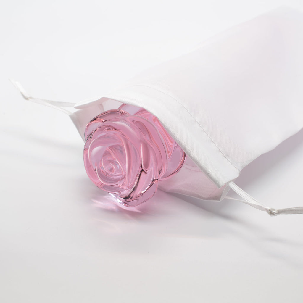 SPIRAL DILDO WITH ENAMELED GLASS ROSE FOR THE G-SPOT