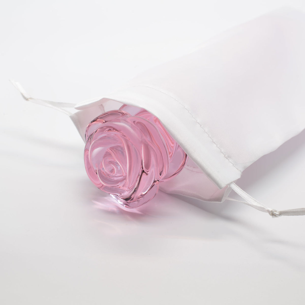 SPIRAL DILDO WITH ENAMELED GLASS ROSE FOR THE G-SPOT