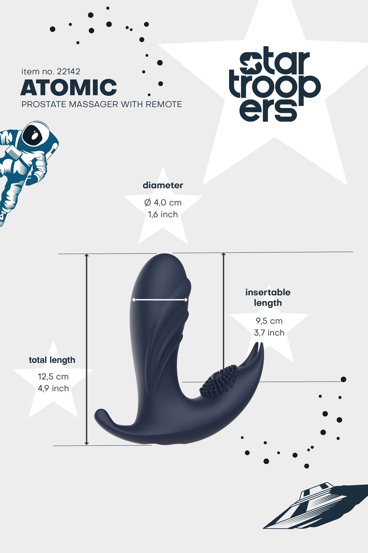 Startroopers Atomic Prostate Massager with Remote Control