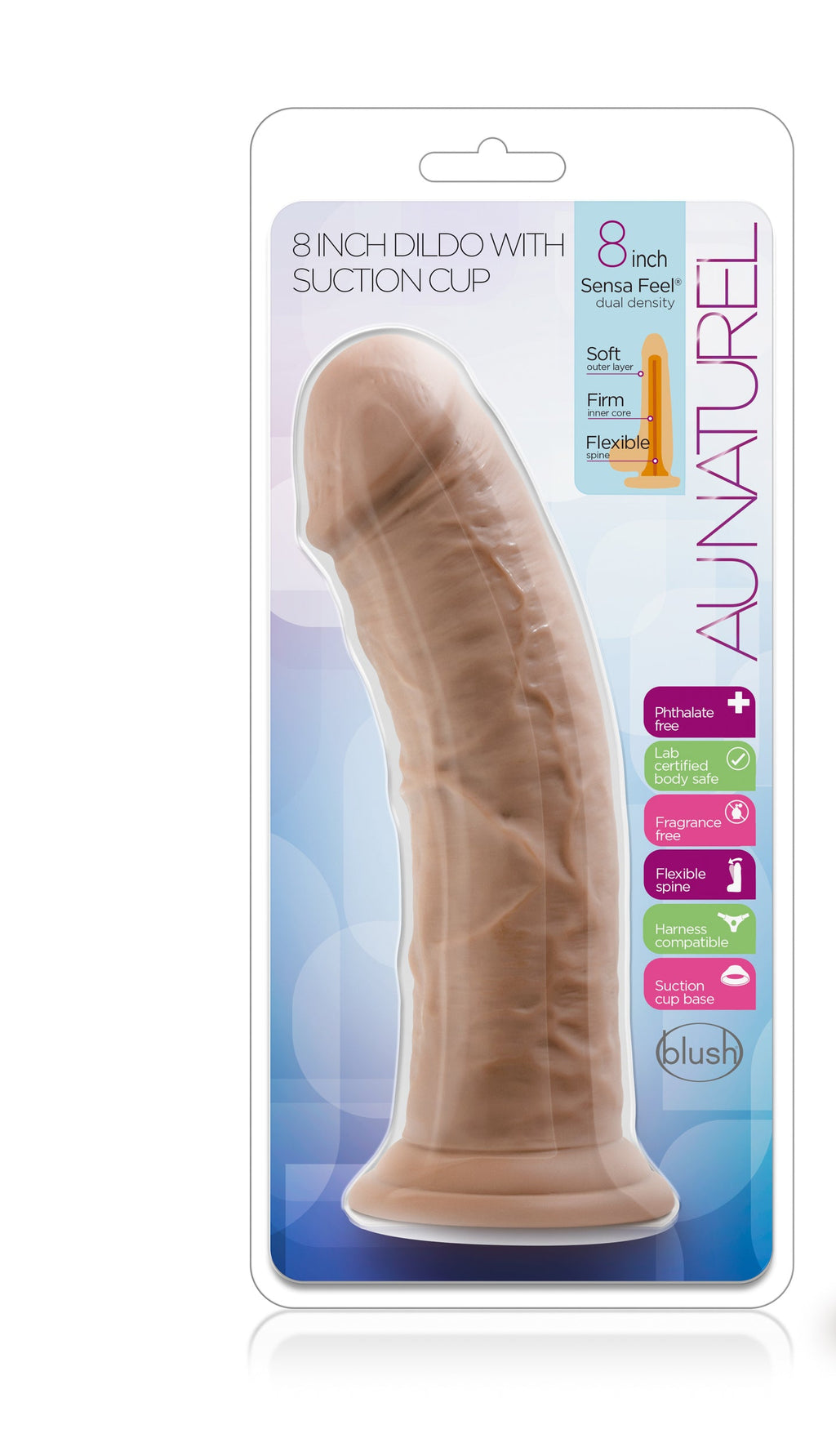 8 INCH MOCHA AU NATURAL DILDO