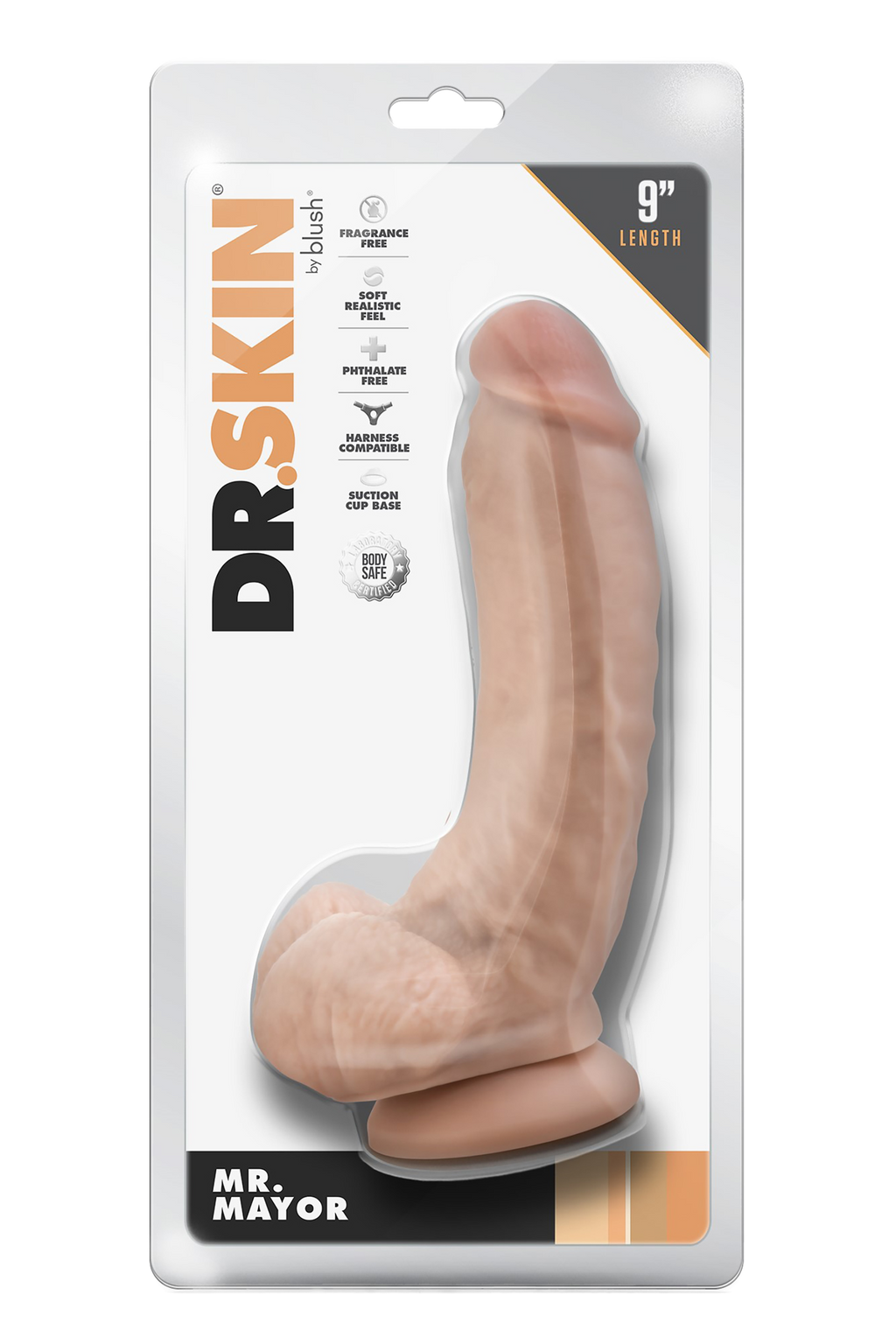 DR. SKIN MR. MAYOR 9-INCH BEIGE BALLS DILDO