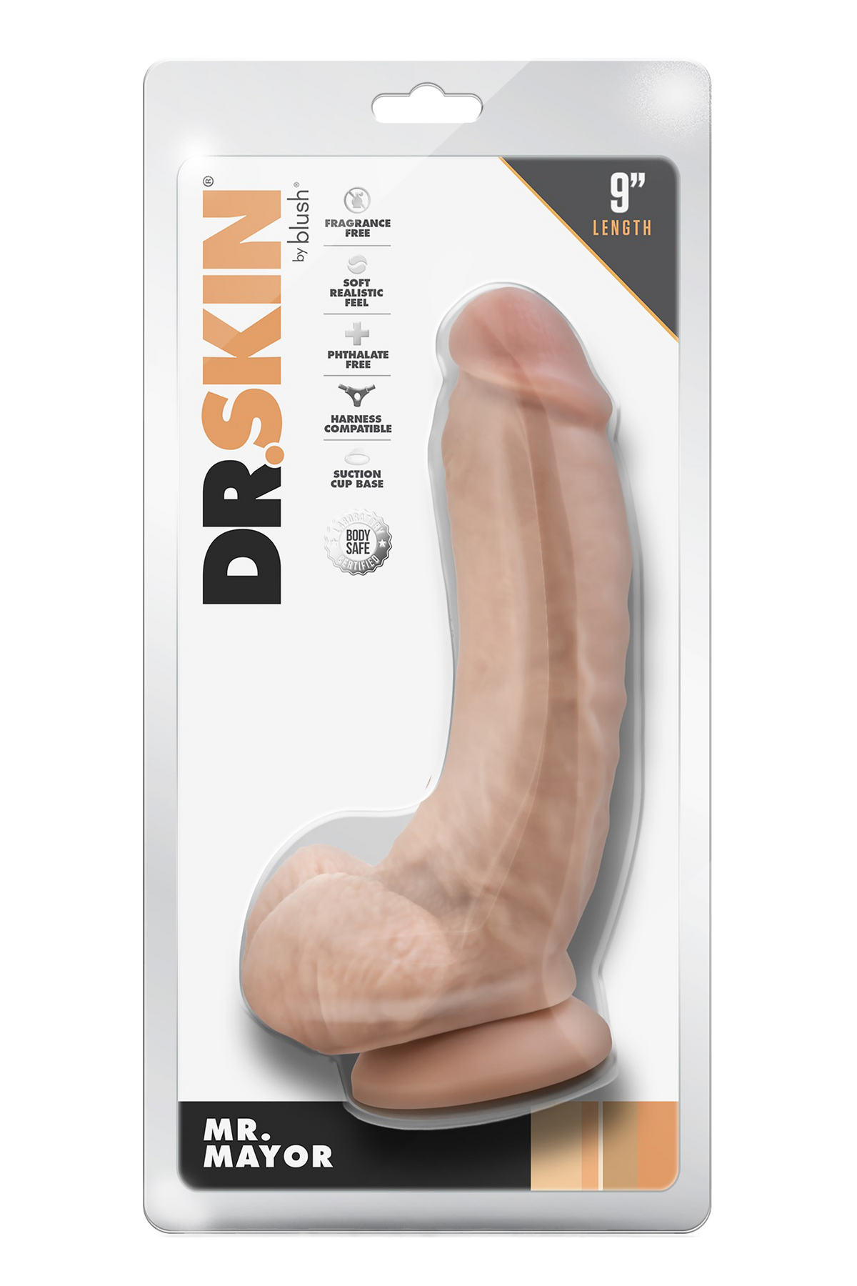 DR. SKIN MR. MAYOR 9-INCH BEIGE BALLS DILDO