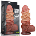 Pene in silicone platino a doppio strato da 9,5'' con corda_B15O50_3