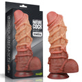 10.5'' Dual-Layer Platinum Silicone Dildo with Cord
