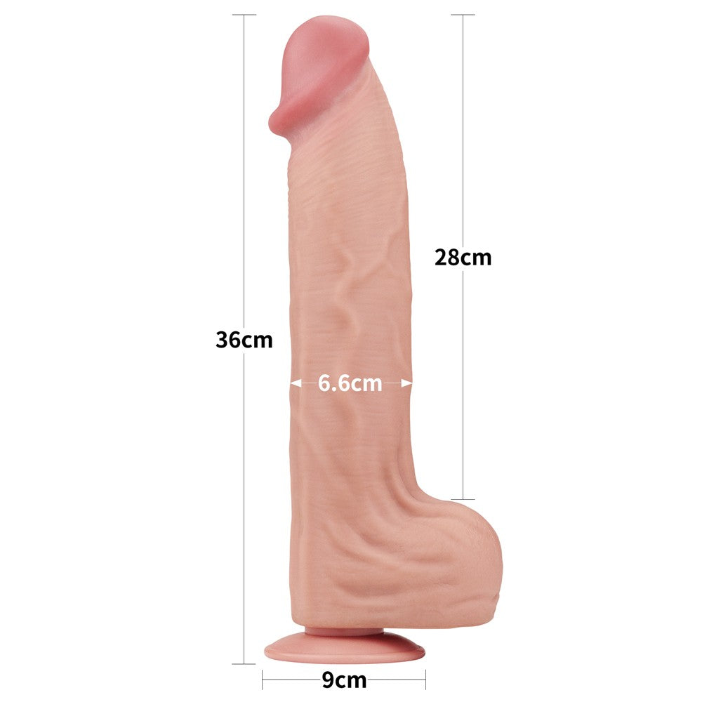 King Size 14'' Dual-Layer Gliding Dildo