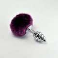 Plug in metallo con pompon a spirale viola