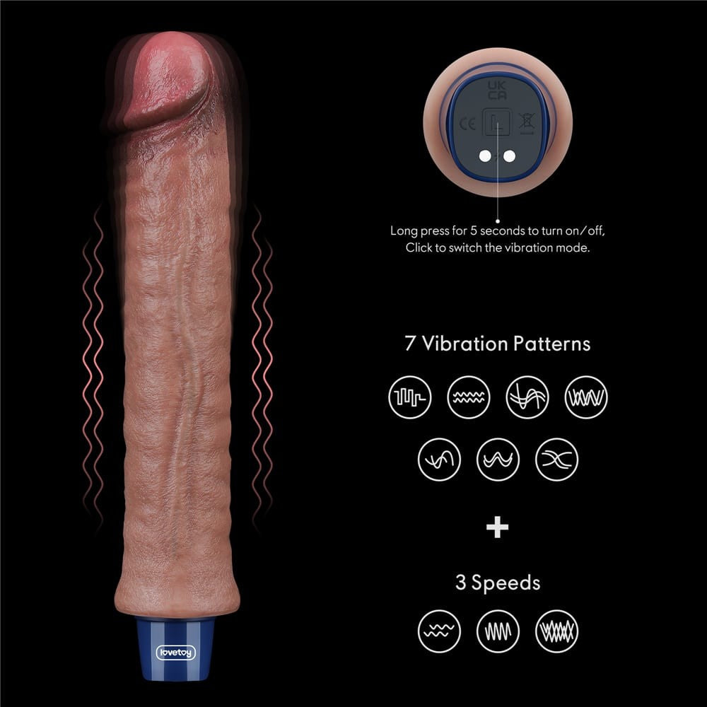 REAL SOFTEE 9.5" Rechargeable Silicone Vibrating Dildo