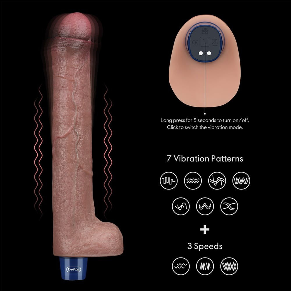 REAL SOFTEE 10.5" Rechargeable Silicone Vibrating Dildo