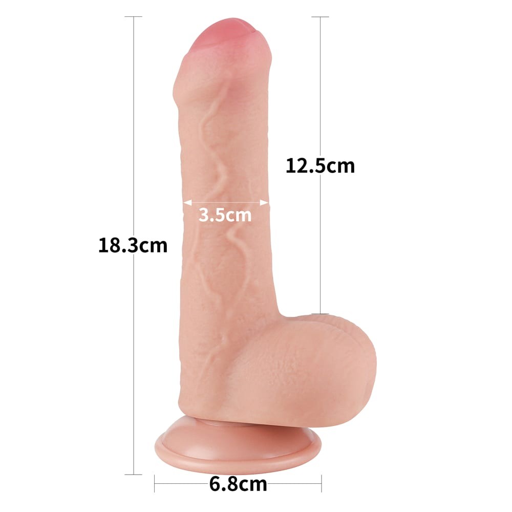 7'' Double Layer Dildo with Sliding Skin Flesh_B0O50_3