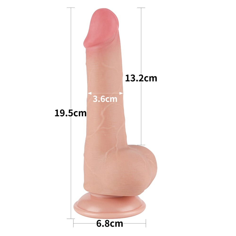 Dual-layer Dildo with Movable Skin, 7.5'', Flesh Tone II_B15O50_3