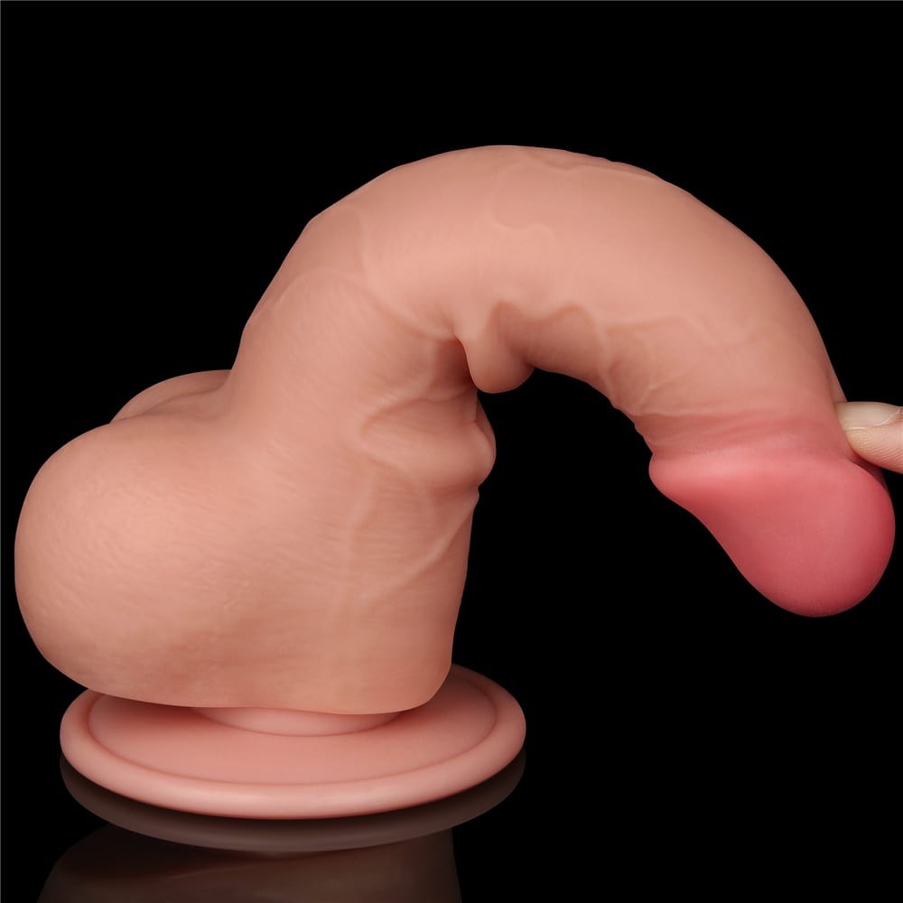 Dual-layer Dildo with Movable Skin, 7.5'', Flesh Tone II_B15O50_3