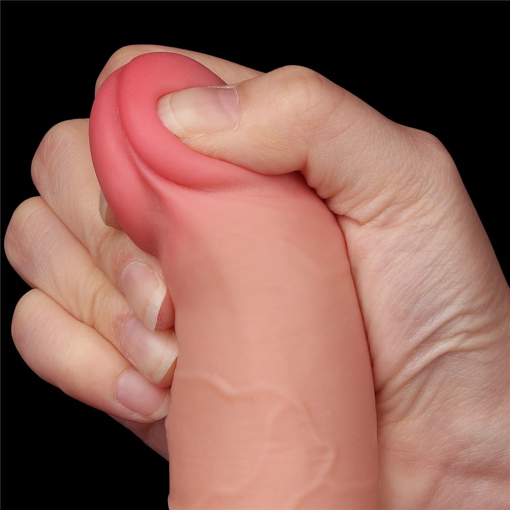 Dual-layer Dildo with Movable Skin, 7.5'', Flesh Tone II_B15O50_3