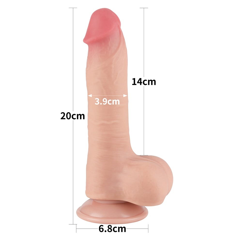 8'' Sliding Dual Layer Flesh-Colored Dildo I_B15O50_3