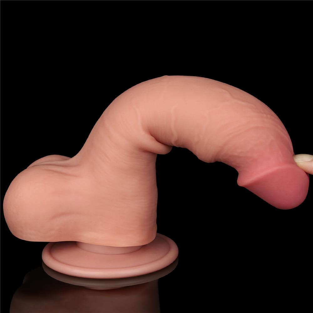 8'' Sliding Dual Layer Flesh-Colored Dildo I_B15O50_3