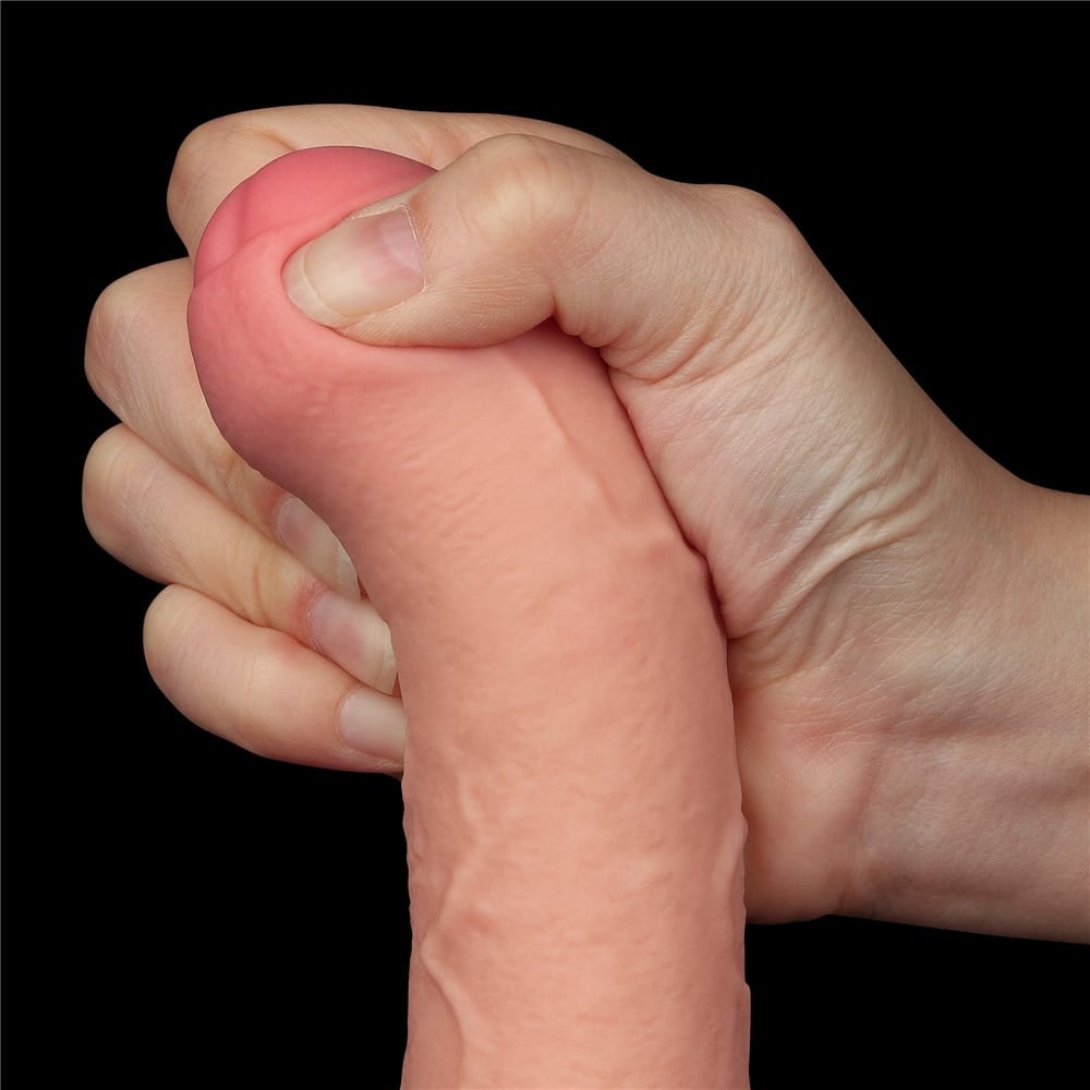 8'' Sliding Dual Layer Flesh-Colored Dildo I_B15O50_3