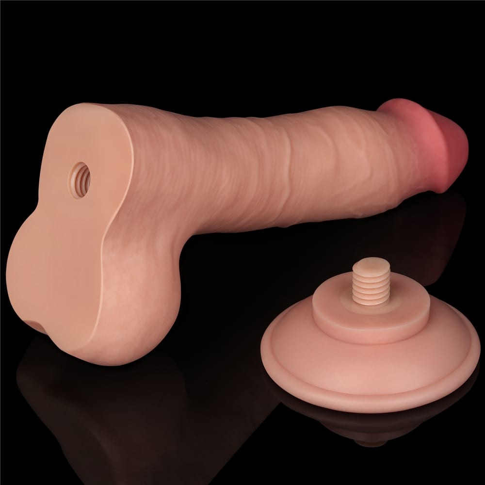 8'' Sliding Dual Layer Flesh-Colored Dildo I_B15O50_3