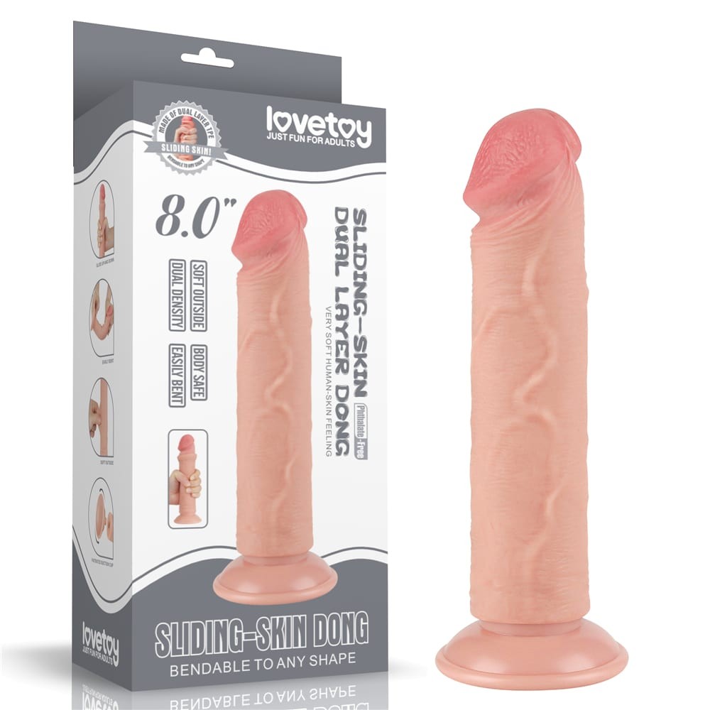8'' Flesh II Dual-Layer Dildo with Movable Skin