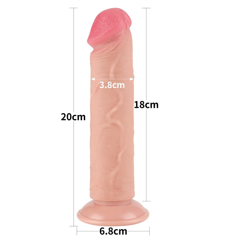 8'' Flesh II Dual-Layer Dildo with Movable Skin