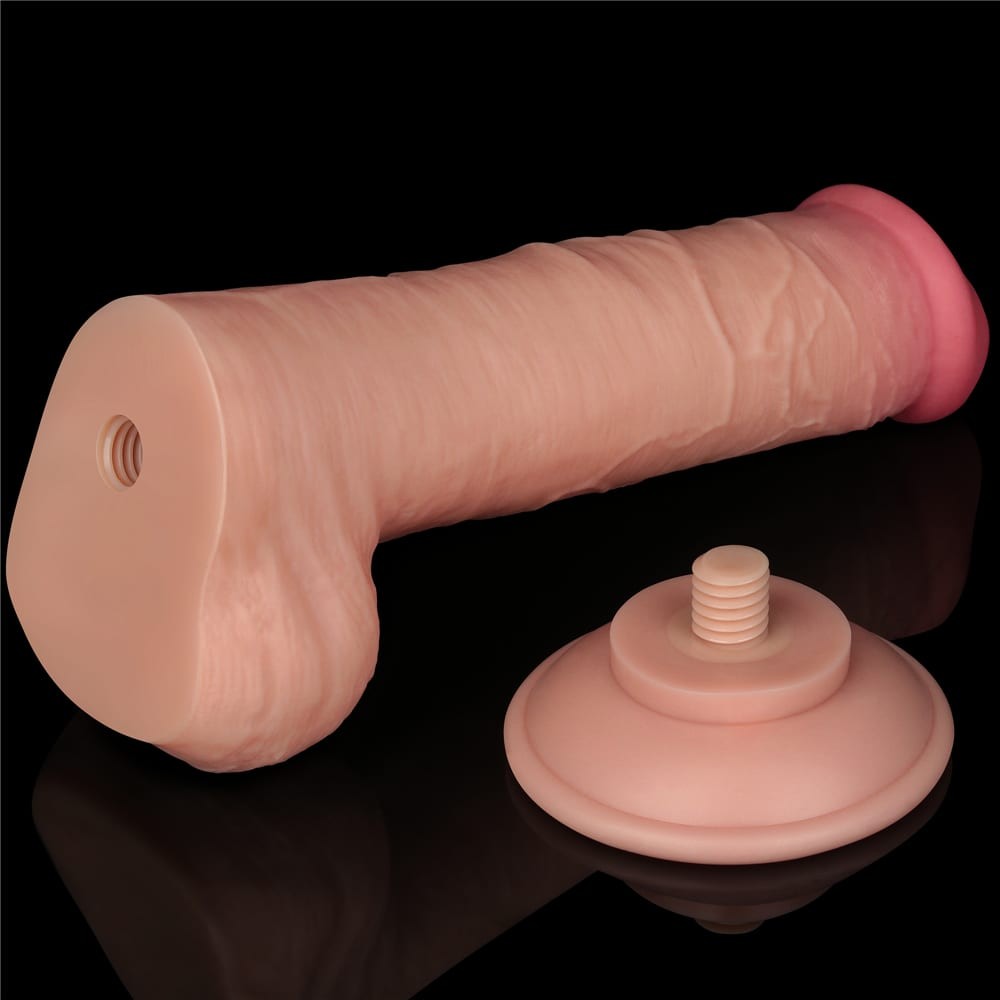 8'' Sliding Skin Double-Layer Dildo Flesh III_B15O50_3