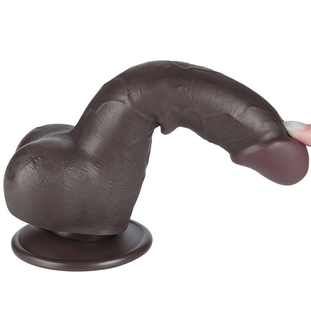 7.5'' Double-Layer Sliding Dildo, Black II_B15O50_3