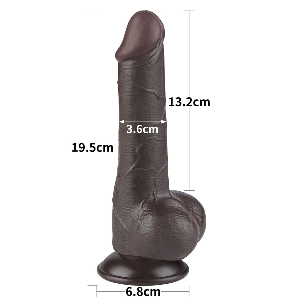 7.5'' Double-Layer Sliding Dildo, Black II_B15O50_3