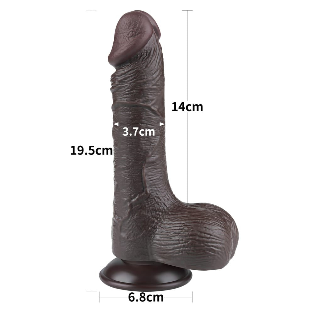 7.5" Double Layer Sliding Dildo, Black III_B15O50_3
