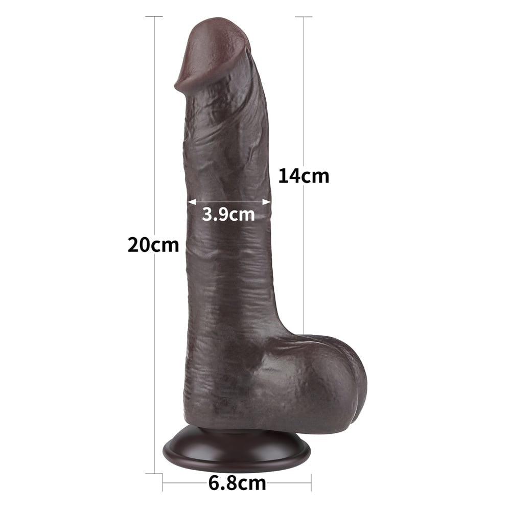 8'' black double-layered sliding dildo I_B15O50_3
