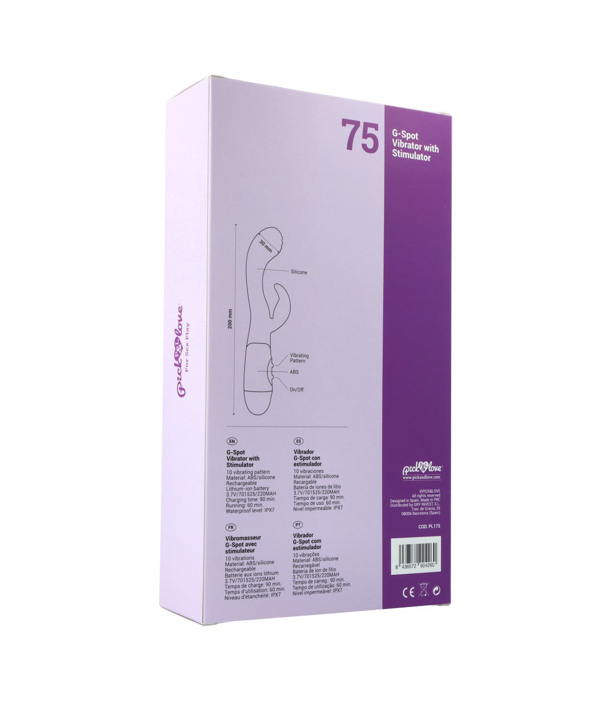 No. 75 G-SPOT VIBRATOR WITH PURPLE STIMULATOR