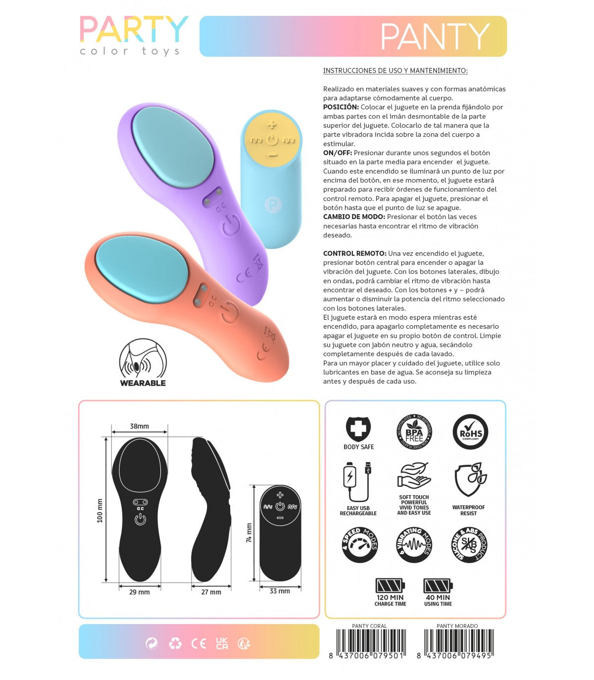 LILA PANTY VIBRATOR WITH USB CONTROL