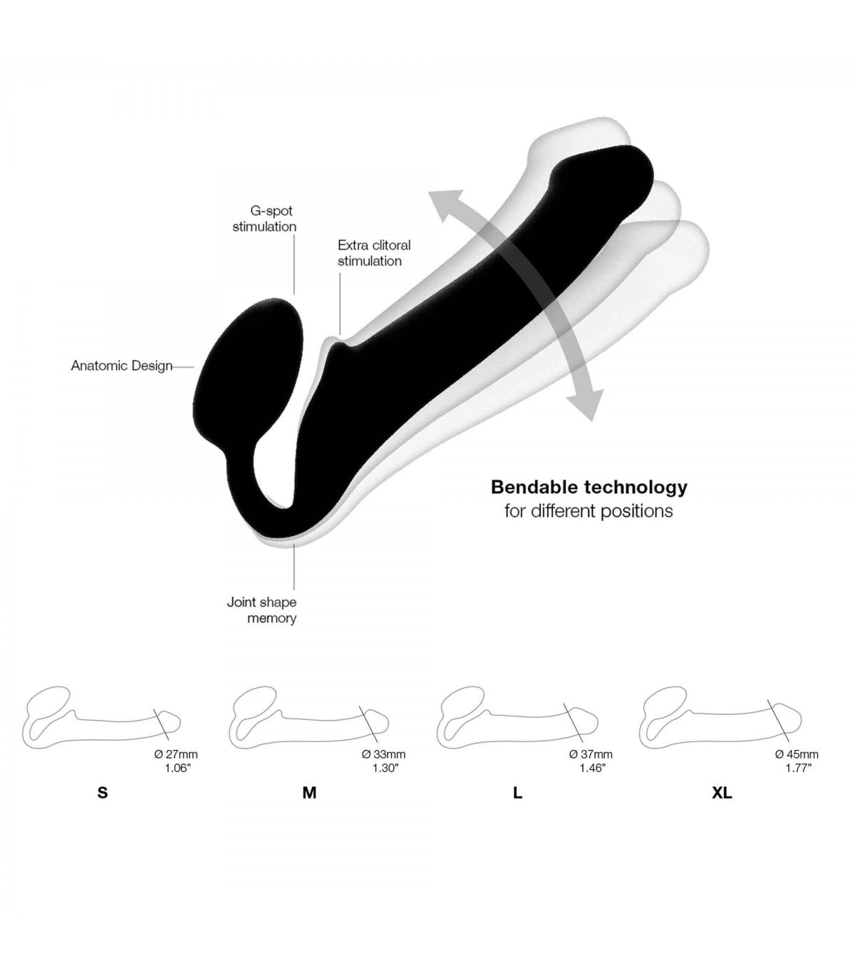 FLEXIBLE SOFT SILICONE NUDE XL STRAP-ON DILDO HARNESS