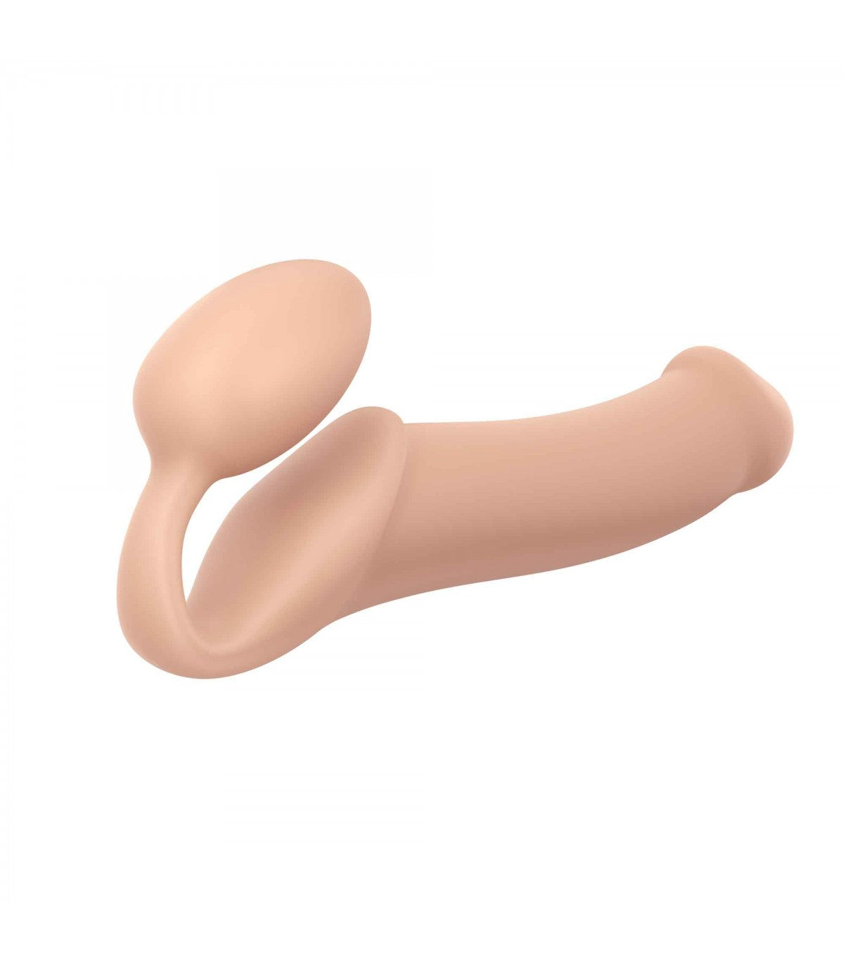 FLEXIBLE SOFT SILICONE NUDE XL STRAP-ON DILDO HARNESS