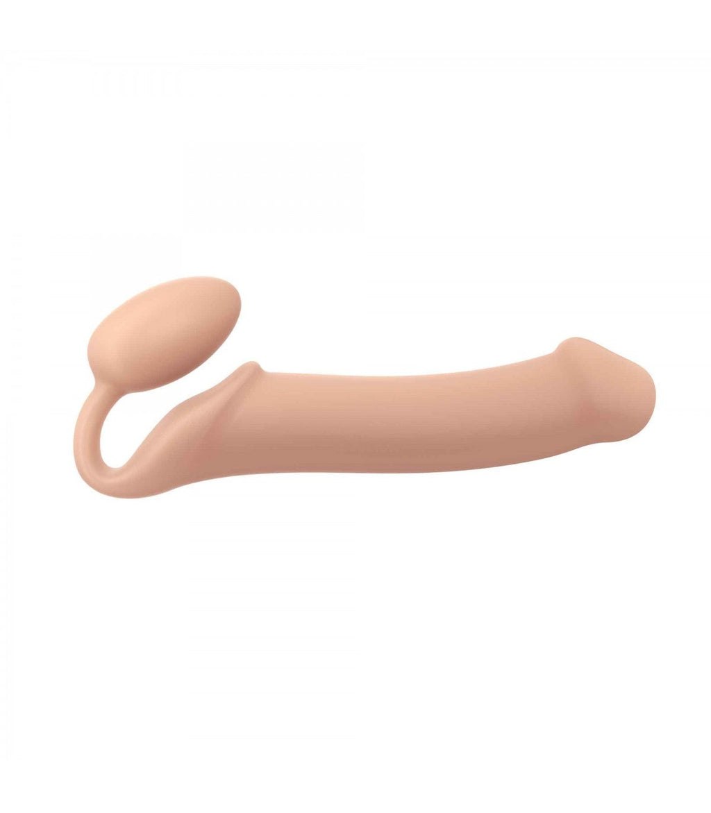 FLEXIBLE SOFT SILICONE NUDE XL STRAP-ON DILDO HARNESS
