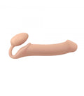 FLEXIBLE SOFT SILICONE NUDE XL STRAP-ON DILDO HARNESS