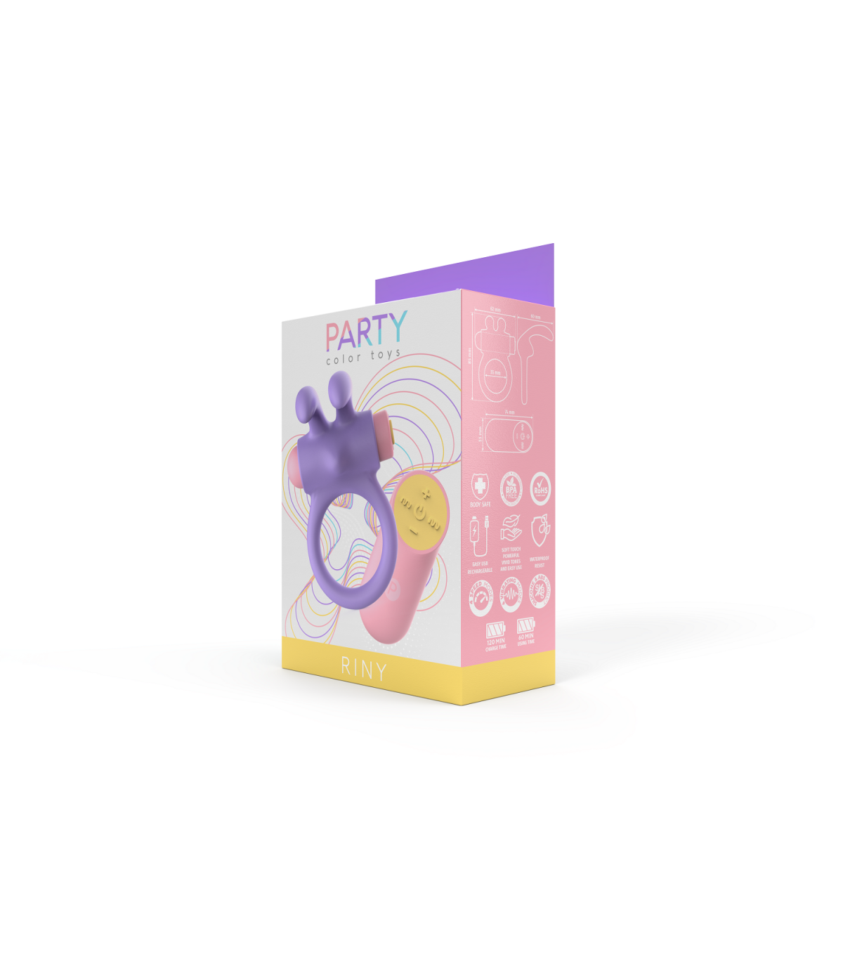 RINY VIBRATING RING WITH USB CONTROLLER IN LILAC SILICONE