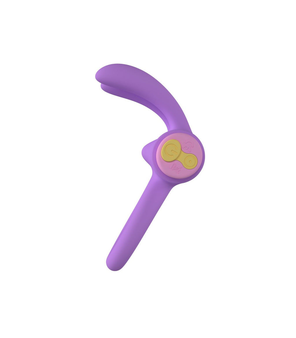 RINY VIBRATING RING WITH USB CONTROLLER IN LILAC SILICONE