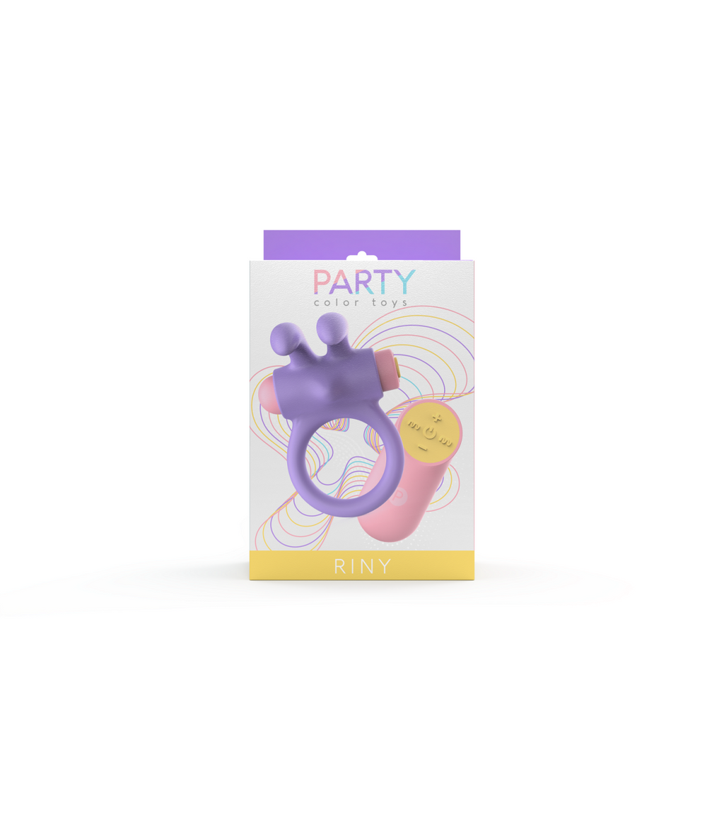 RINY VIBRATING RING WITH USB CONTROLLER IN LILAC SILICONE