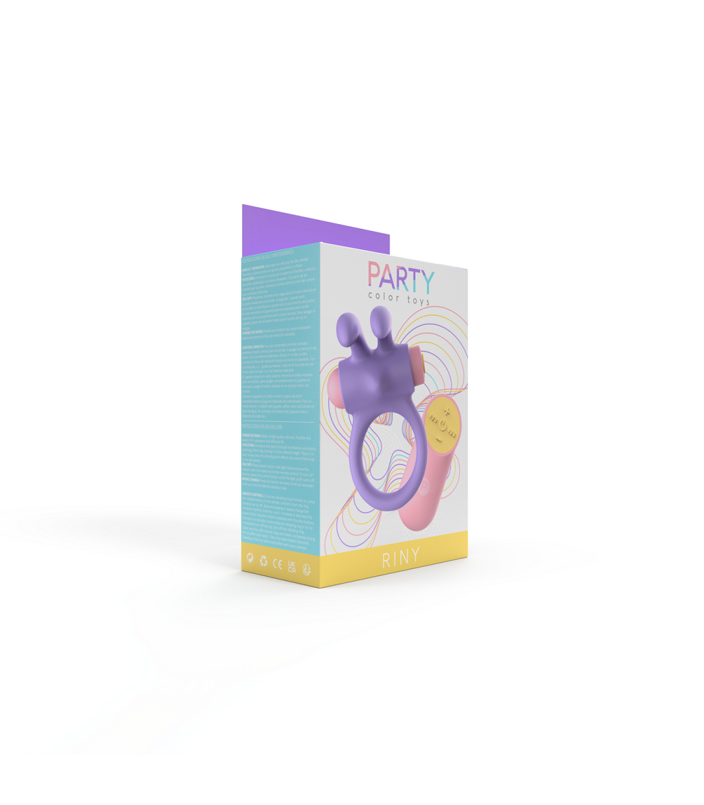 RINY VIBRATING RING WITH USB CONTROLLER IN LILAC SILICONE