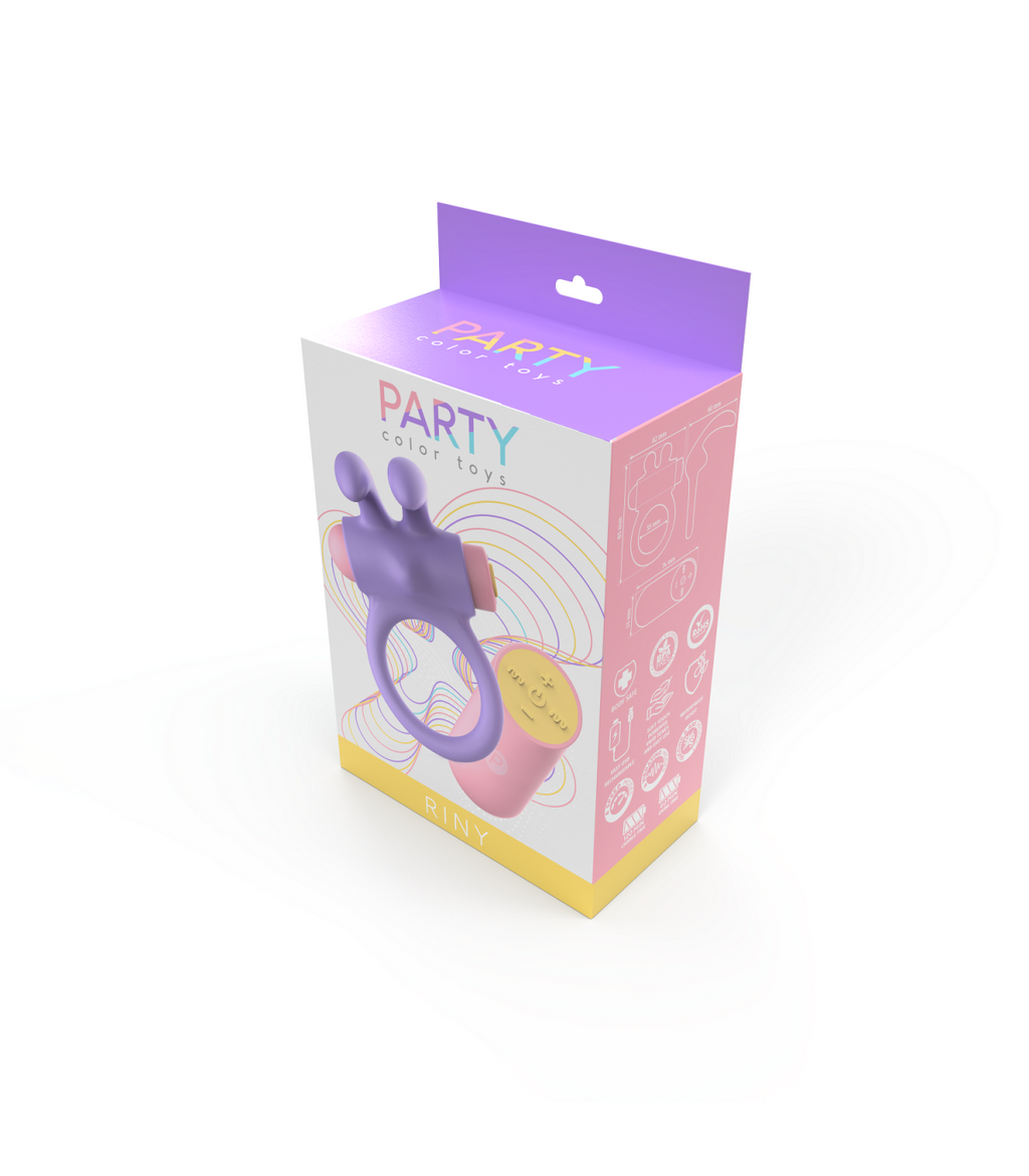 RINY VIBRATING RING WITH USB CONTROLLER IN LILAC SILICONE