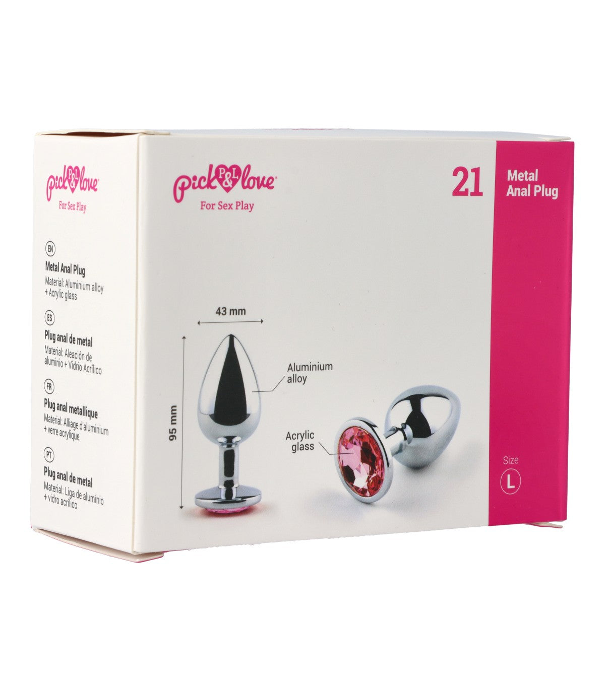 Anal plug in metal no. 21 size L