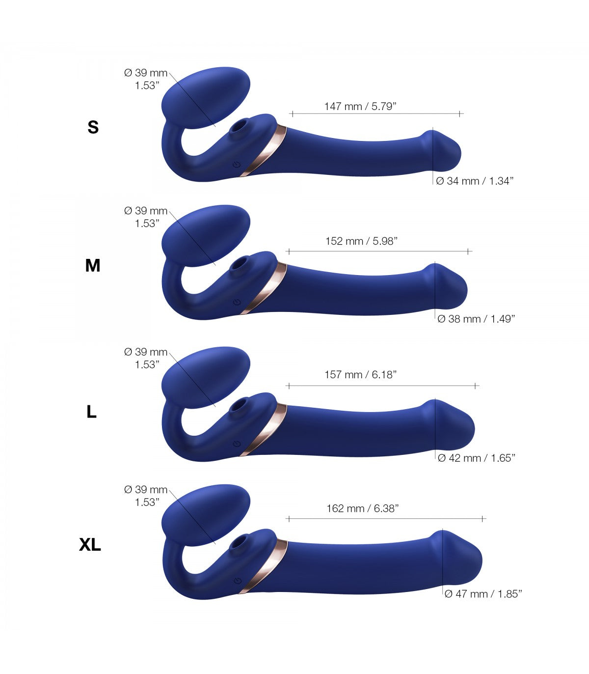 Adjustable Multi-Orgasm Harness Blue