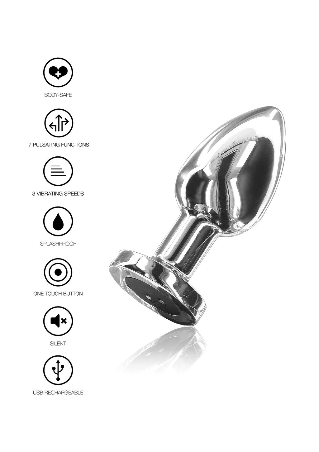 The Silver Medium Glider Vibrating Plug