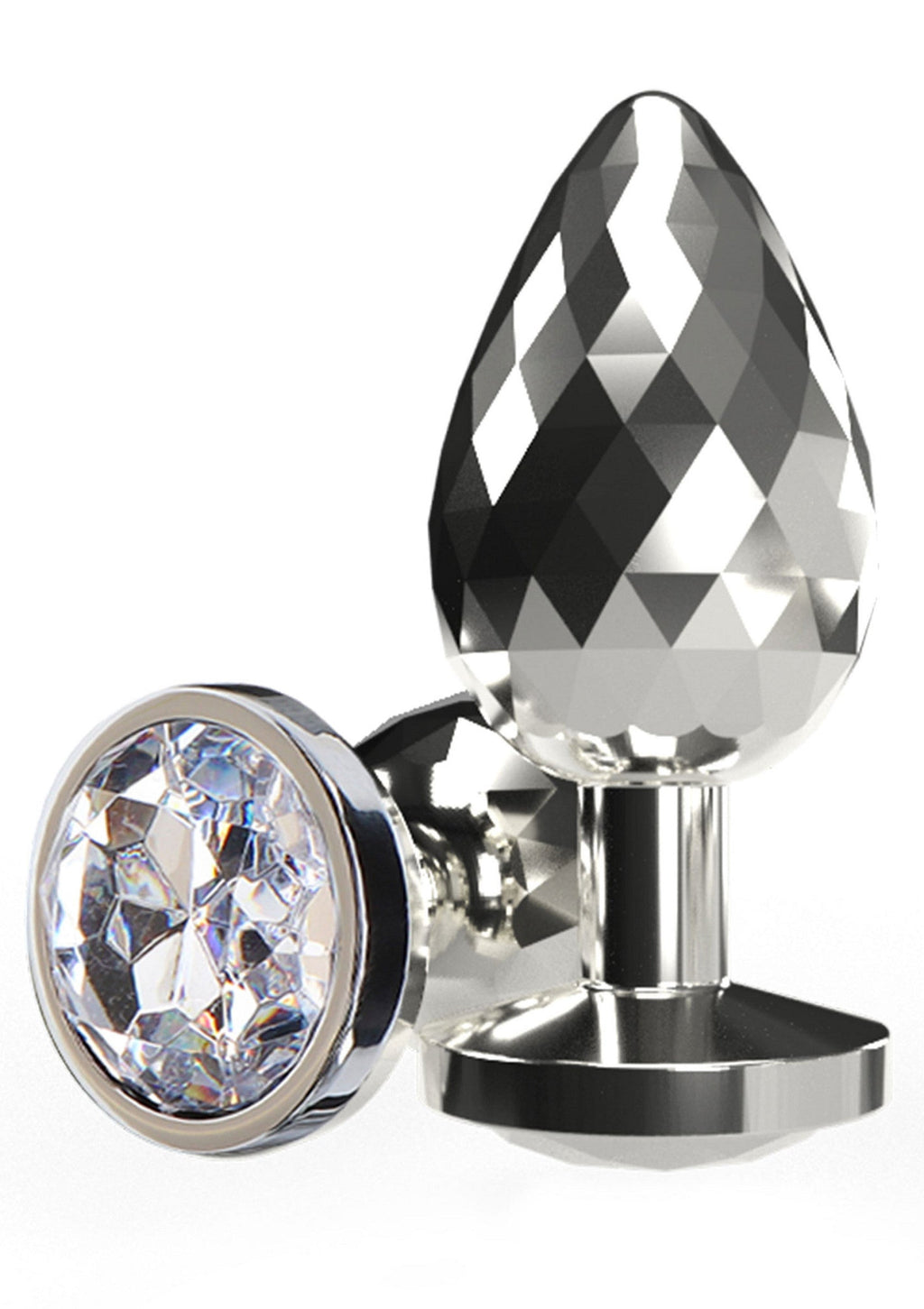 Large Silver Disco Diamond Plug